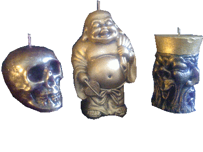 skull budda candles